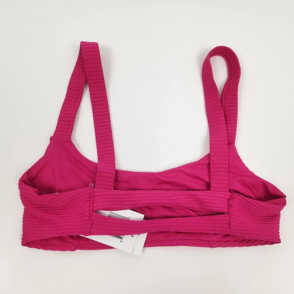 L*Space Jess Bikini Top in Bougainvillea Pink Ribbed Size XL NWT - Image 4