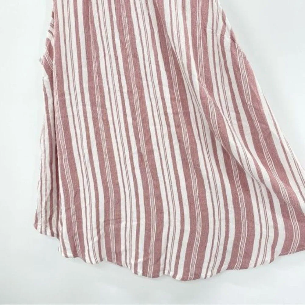 Rayon Crepe High Neck Tank Pink Stripe - Image 7
