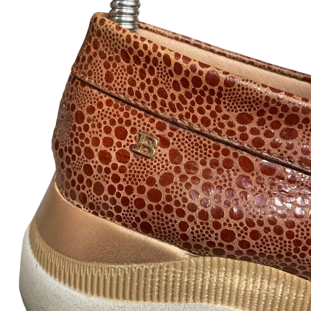 B Andria-D Platform Croc Embossed Leather‎ Loafers Shoes Brown Size 37 Comfort - Image 2