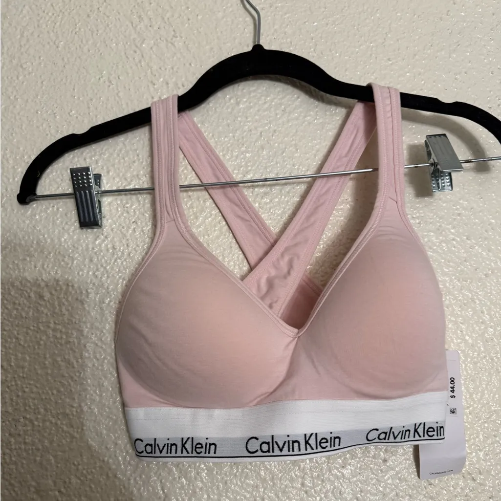 Calvin Klein Pink Modern Cotton Molded Padded
Bralette Size small NWT - Image 10