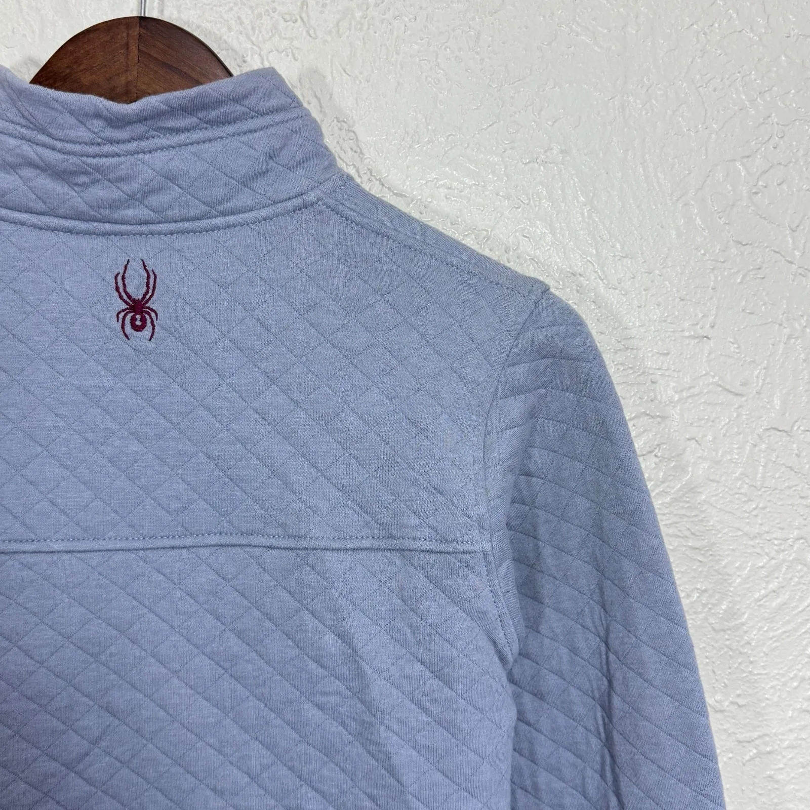 Spyder Quilted 1/4 Snap Pullover Sweatshirt Womens Md Quarter T-Snap Maroon Gray - Image 8
