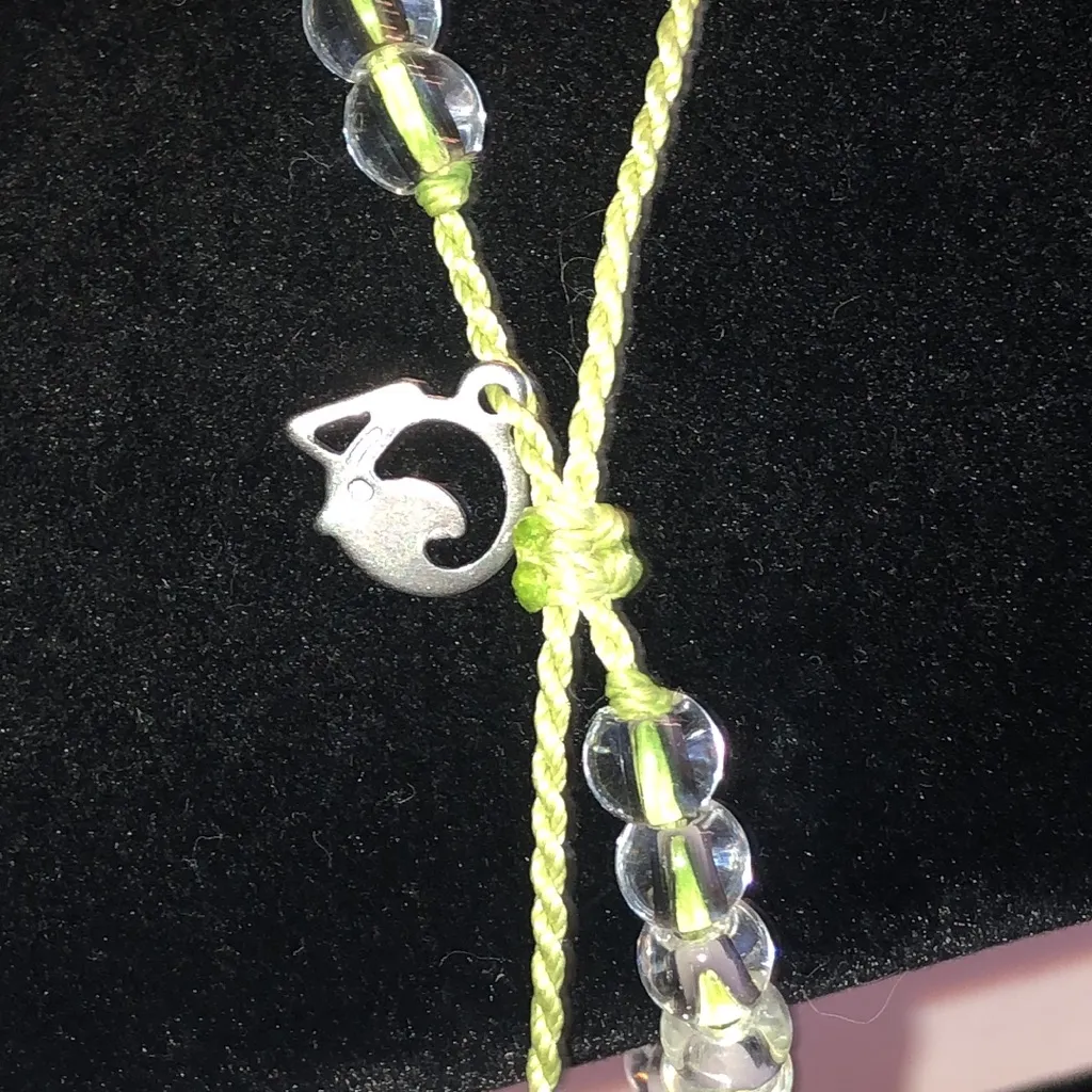 4Ocean Brand Clear and Green Beaded Boho Adjustable Bracelet - Image 5