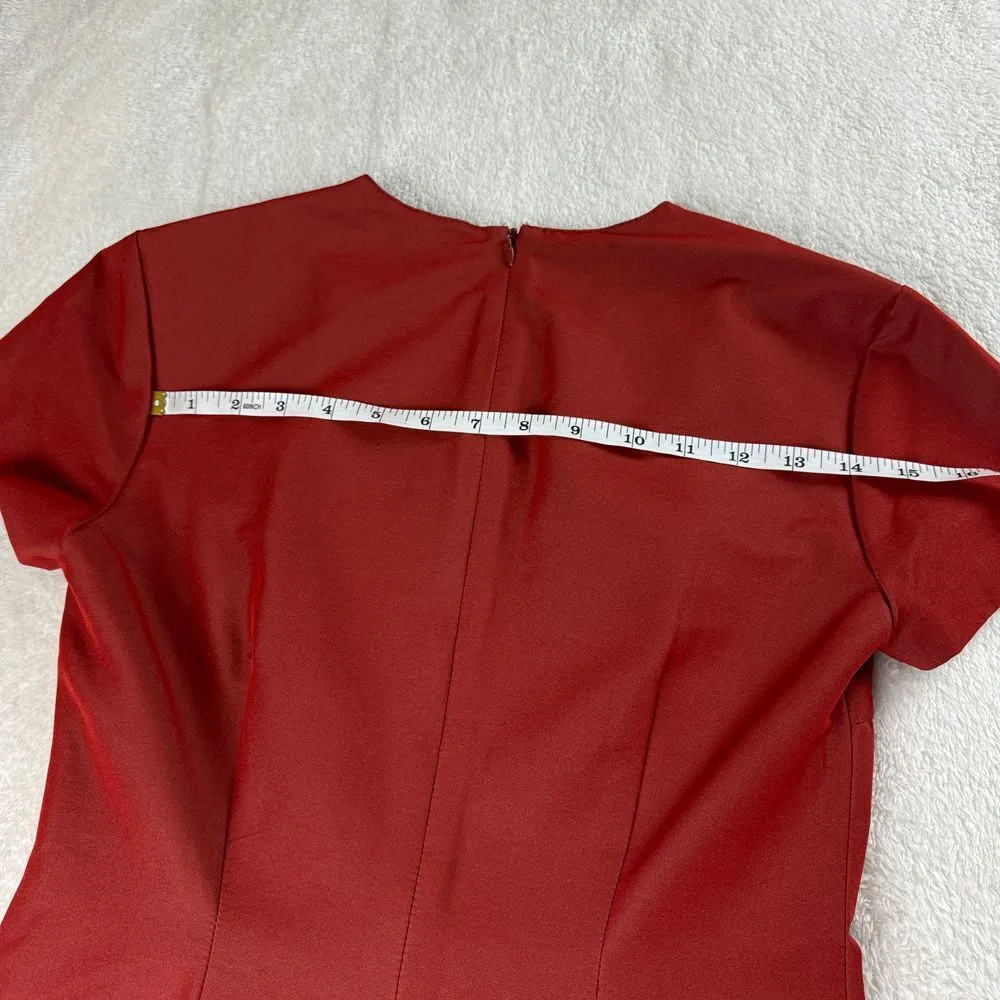 Newport News Easy‎ Style Sheath Dress Womens 4P Orange Y2K VTG Party Office Work - Image 11