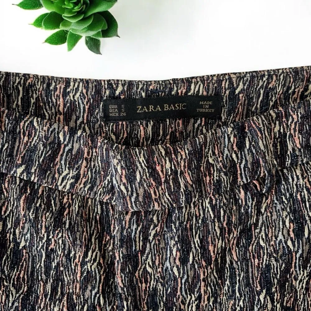 Zara Multicolor Jacquard Weave Ankle Pants - Image 11