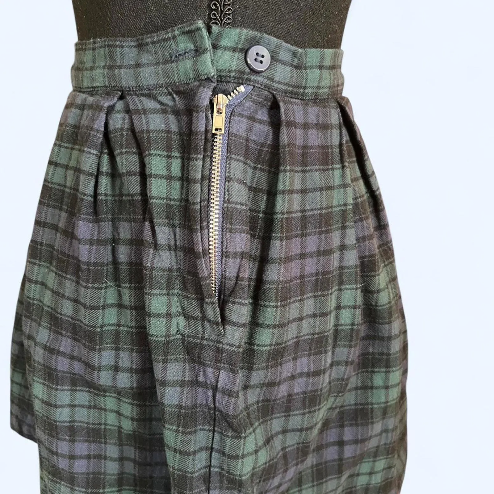 Delia's Vintage 2000s plaid pleated mini skirt Size XS Green - Image 5