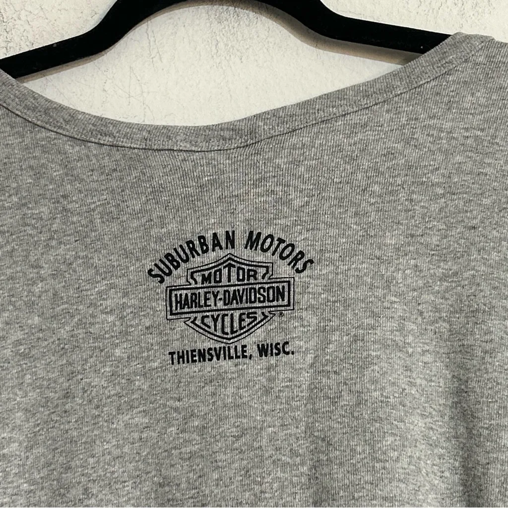 Vintage Harley Davidson Square Neck Side Stripe Baby Short Sleeve T - Image 6