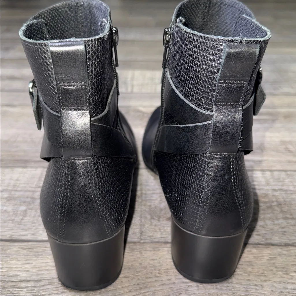 Ecco Danish Design Black Classic Black Leather Ankle Booties - Image 8