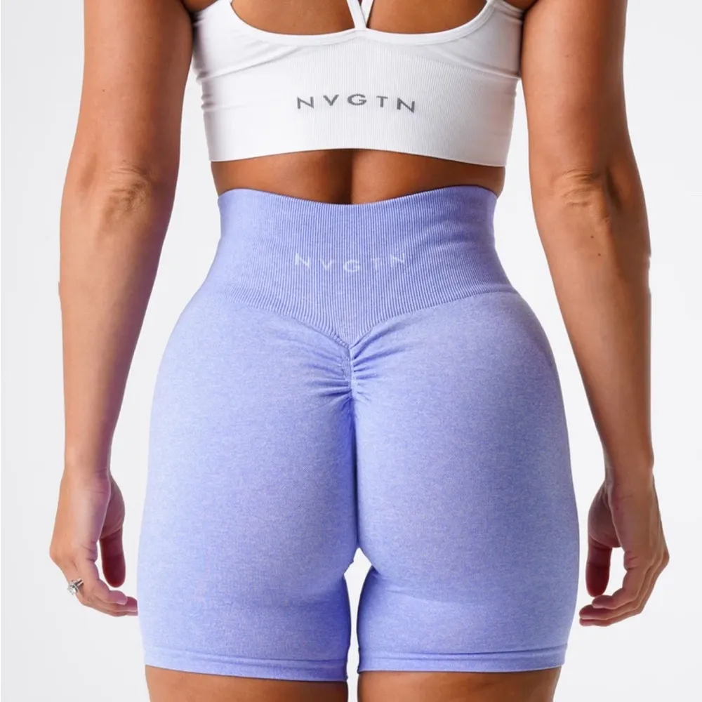 NVGTN Periwinkle Scrunch Seamless Shorts - Image 2