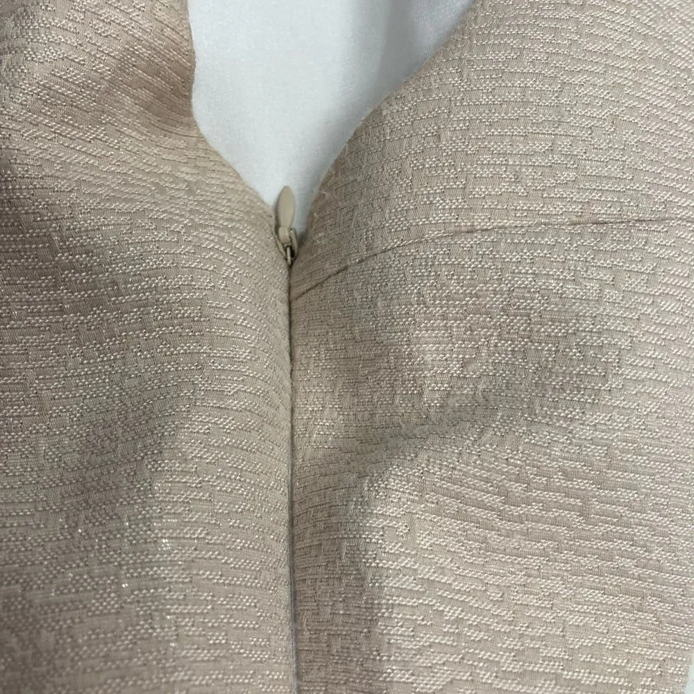 GIANNI BINI, Ivory‎ & Tan dress, Sz 0, Party, 1/2 exposed zipper in front - Image 8