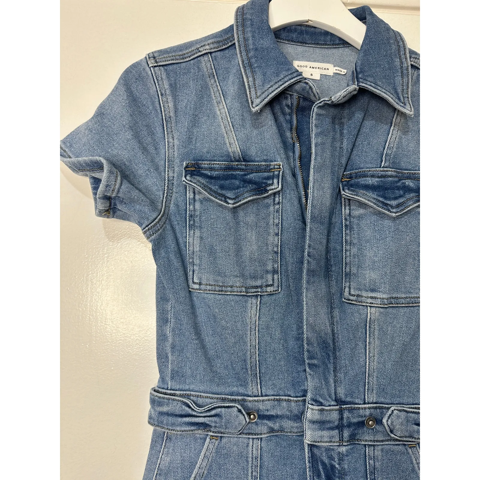 Good American Fit for Success Denim Jumpsuit Blue Wash Size Small NWT Nordstrom - Image 6