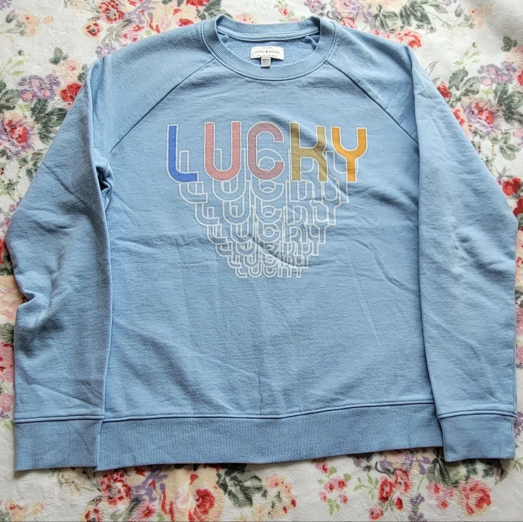 Lucky Brand 70s style Lucky Graphic Pullover - Image 11