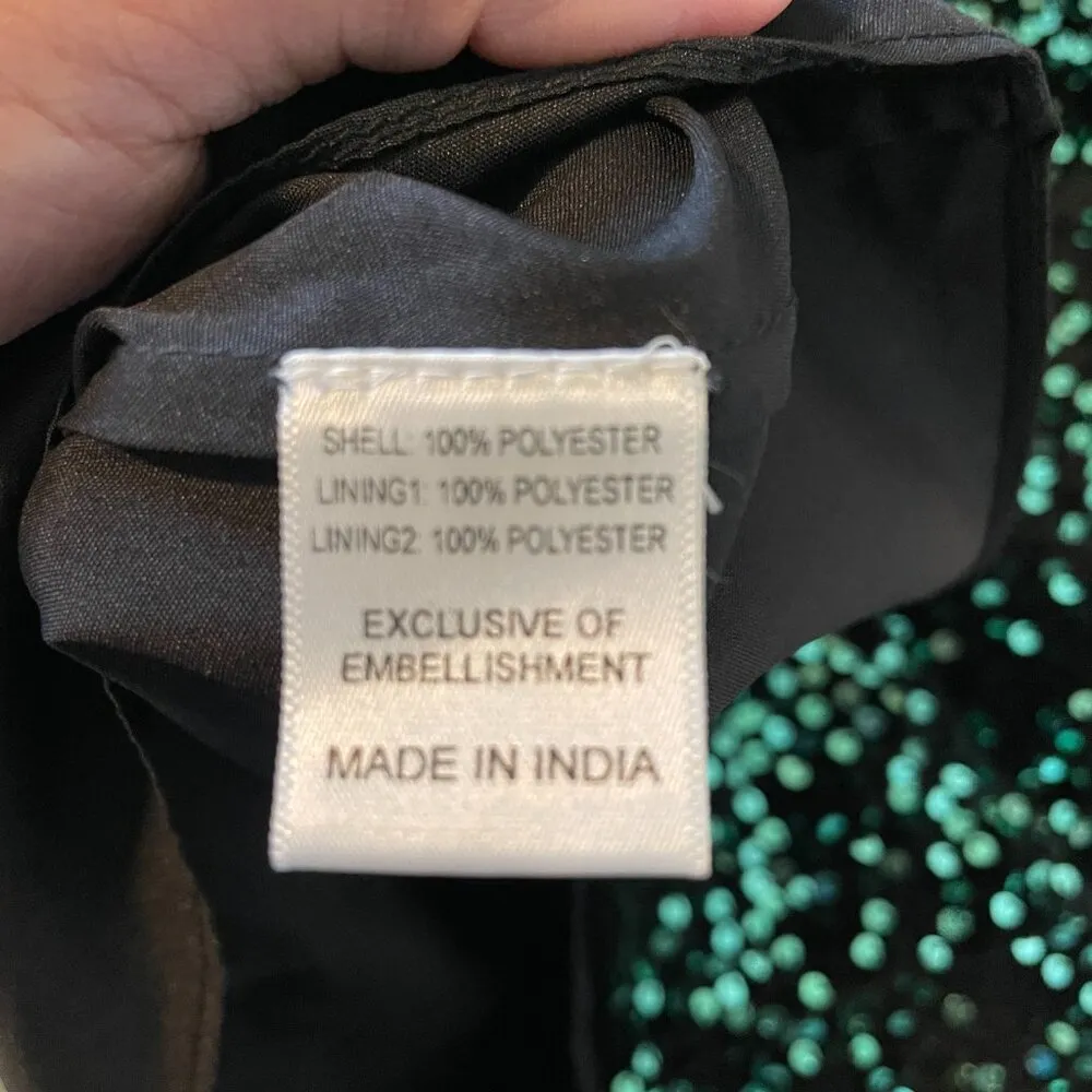 Ivy City Co Vivian Dress Green Christmas Holiday Sequins Party Size XS - Image 15