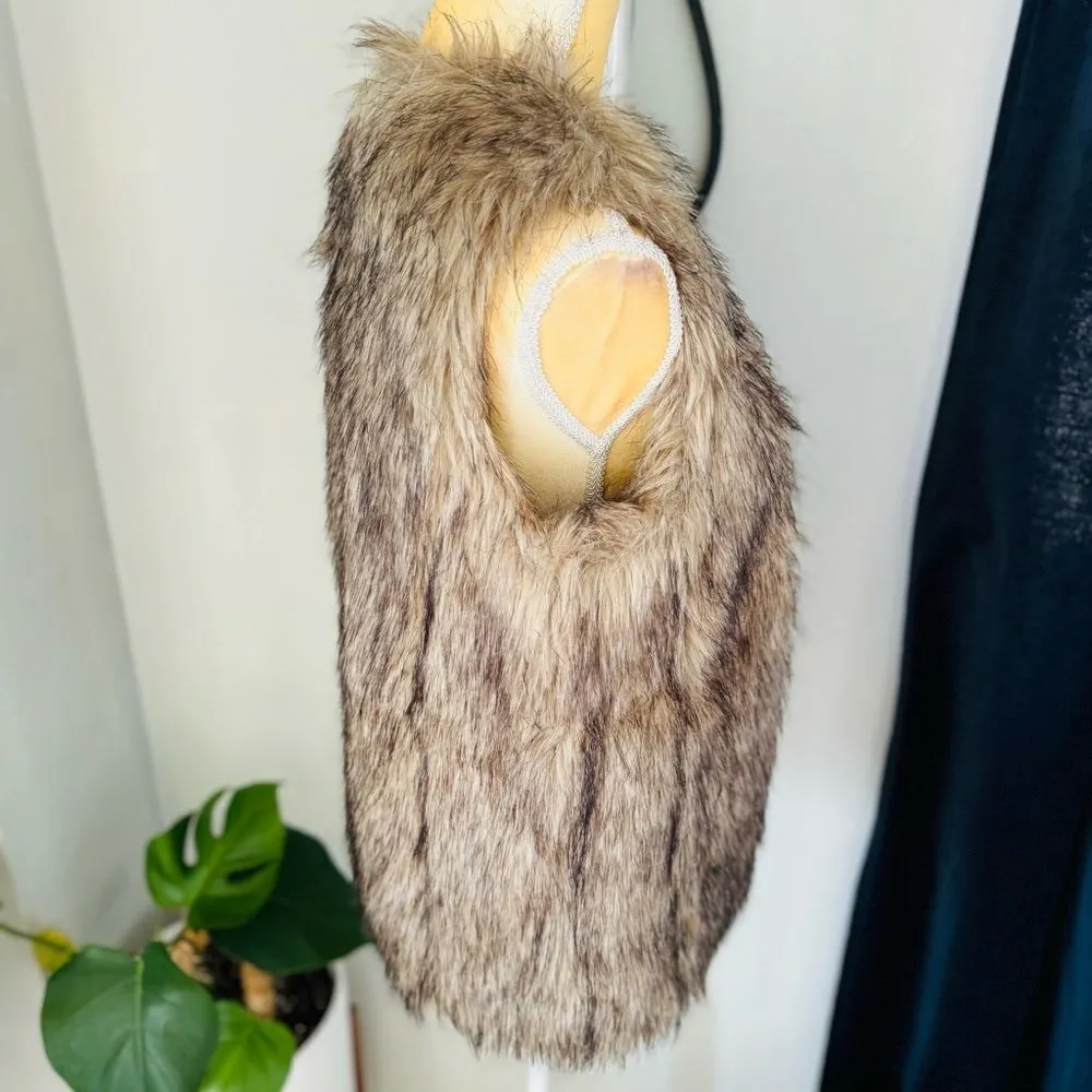 Escalier Vest Women’s Faux Fur Vest Jacket Size Small, Khaki/Brown New With Tags Brown - Image 12