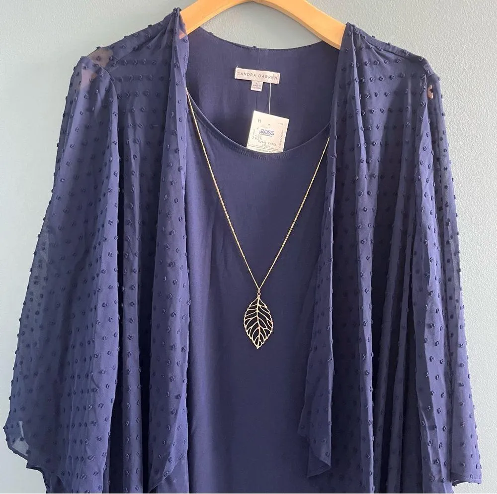 Sandra Darren Long Sleeve Sheer Jacket Dress - Image 3