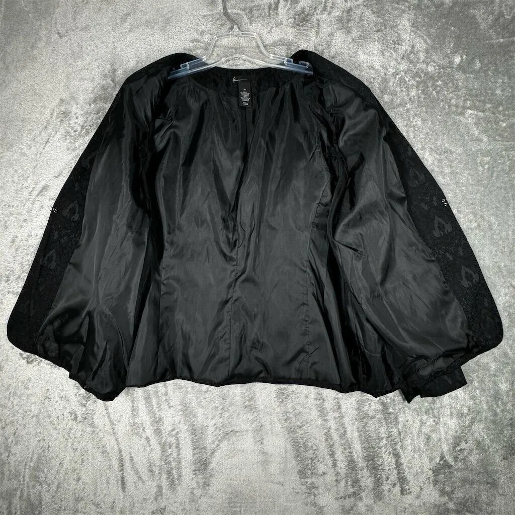 Lane Bryant‎ Blazer Womens 20 Plus Size Black Jacquard Tuxedo Style Casual Party - Image 4