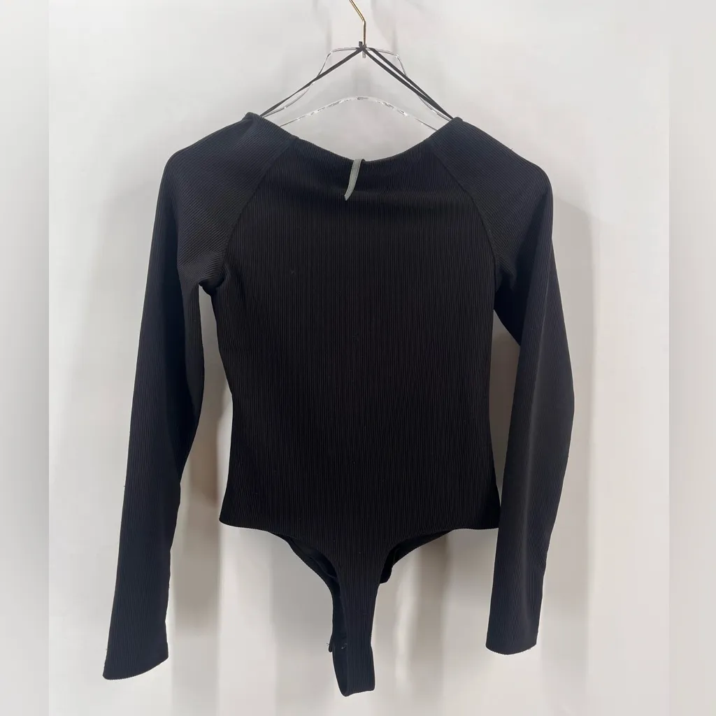 Anthropologie black ribbed bodysuit‎ size Xs - Image 2