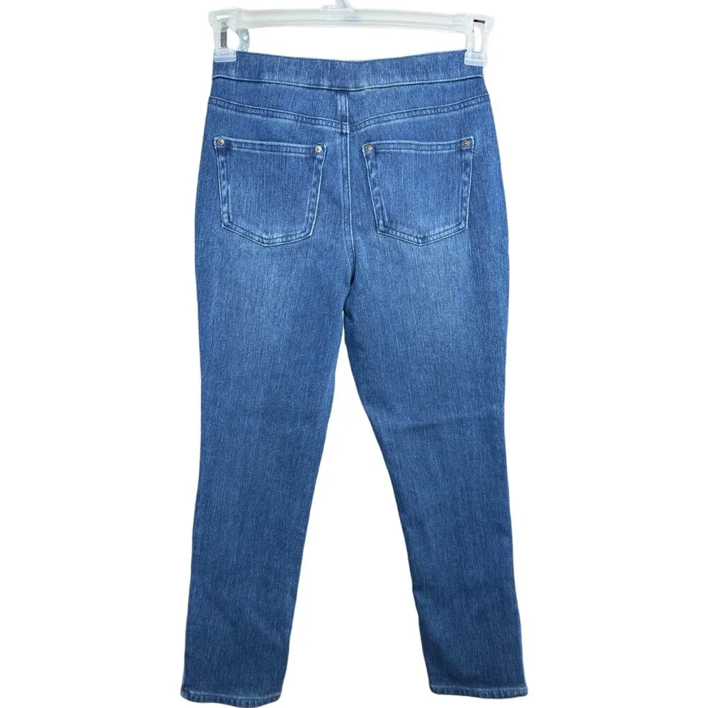 Belle by Kim Gravel Flexibelle Rollabelle Jean Washed Indigo Petite 0 NWOT Blue Size 30 - Image 9