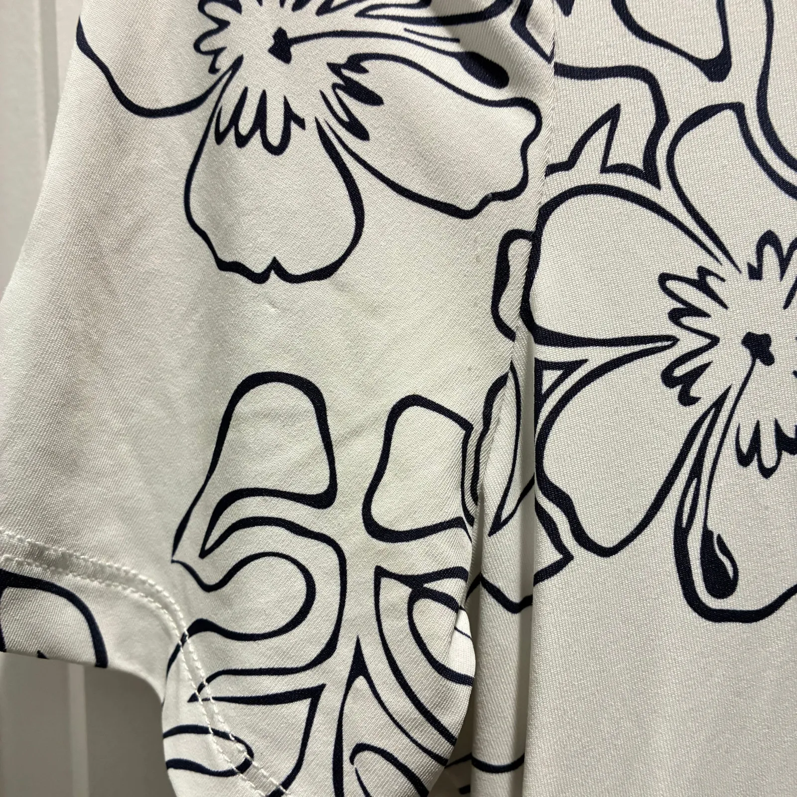 Reyn Spooner PGT Polo Shirt Limited Issue Floral Top White Blue Womens Sz Small - Image 10