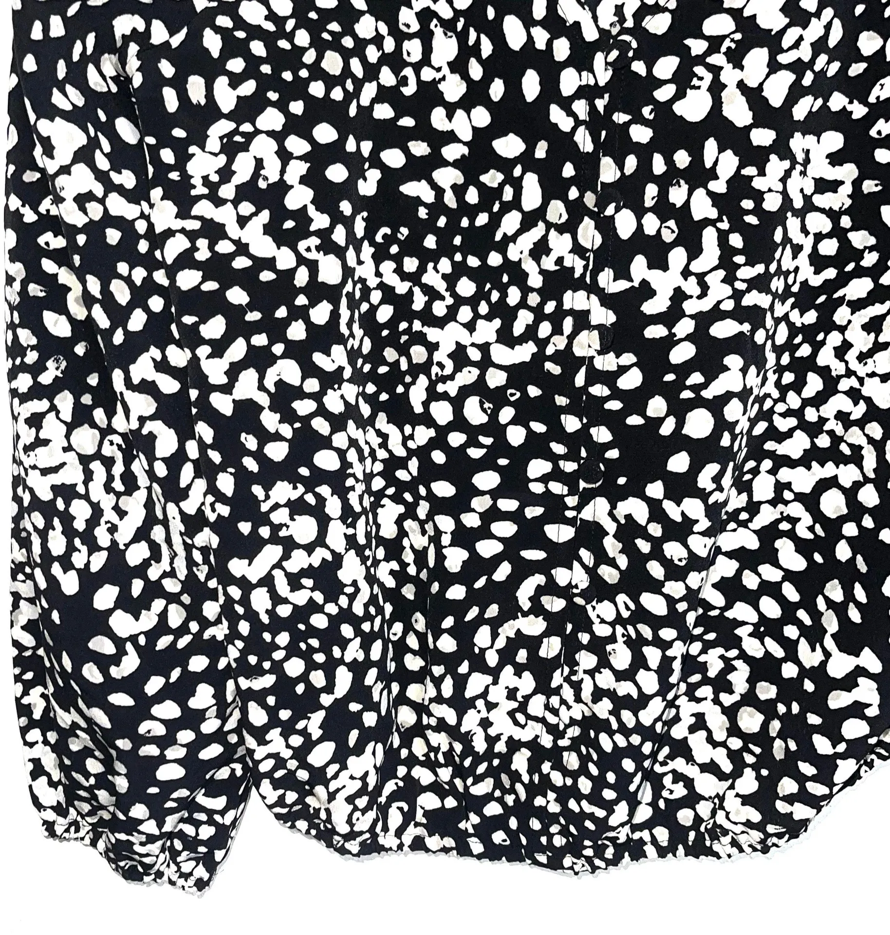 Meadow Black & White Leopard Print V-neck Blouse - Image 5