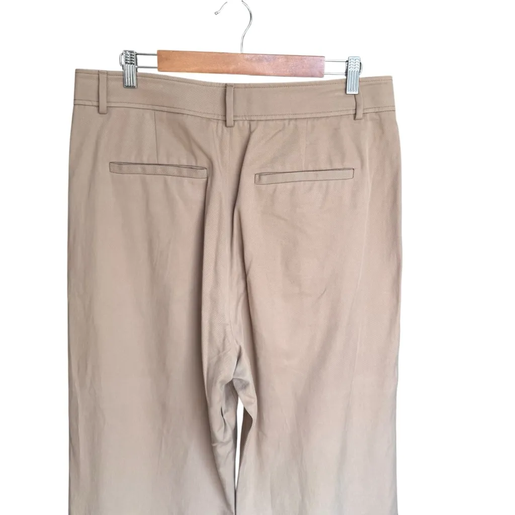 Everlane - Way-High Drape Pleated Wide-Leg Pants in Khaki Tan Sz 14 S - Image 5