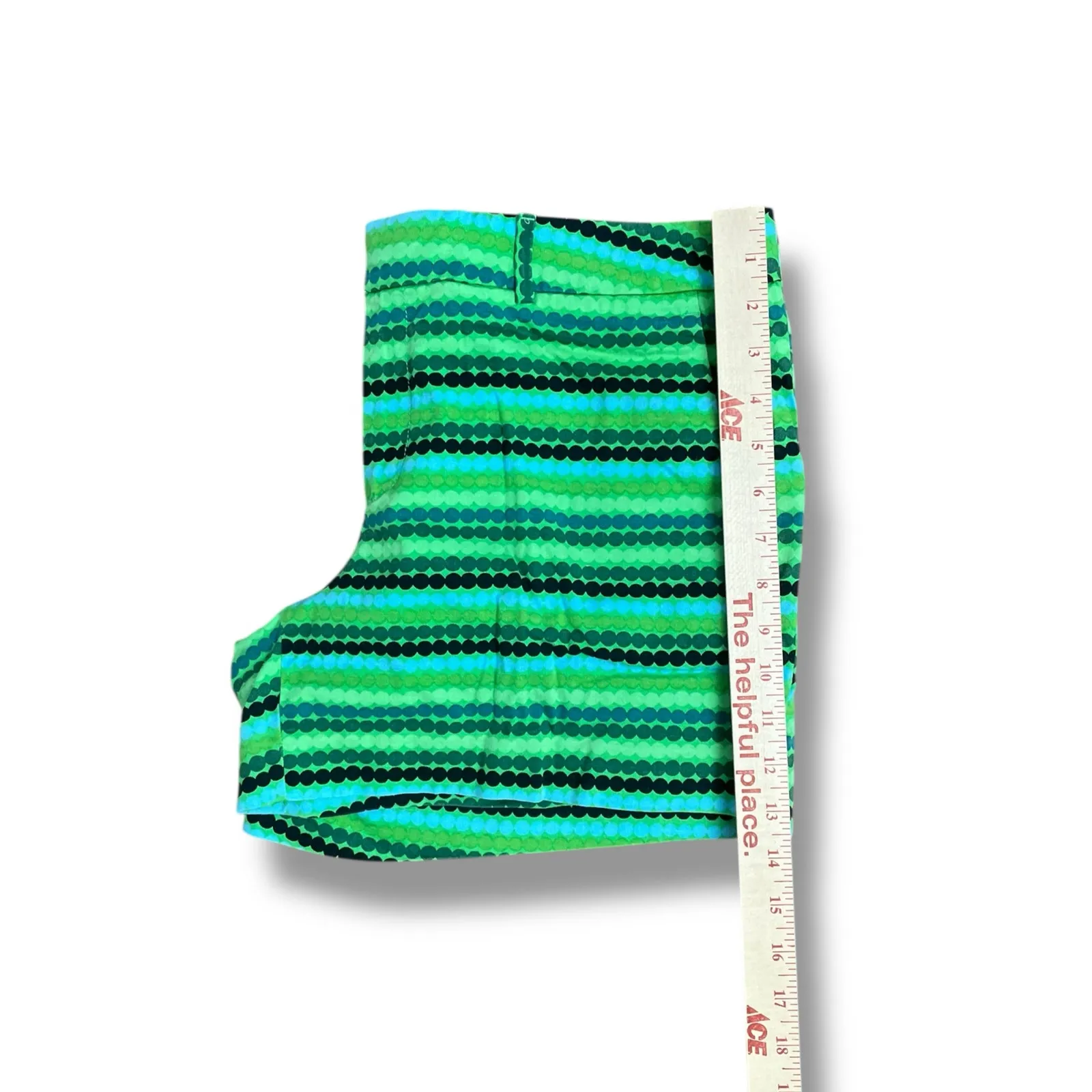 Banana Republic x Marimekko Hampton Shorts 12 Green Geometric Cotton Stretch - Image 4