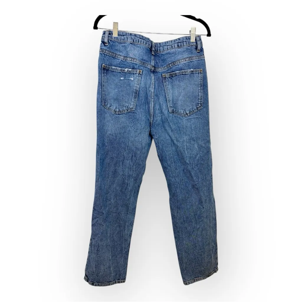 Free People We The Free Distressed Straight Leg Jeans Medium Wash 30 - Image 3