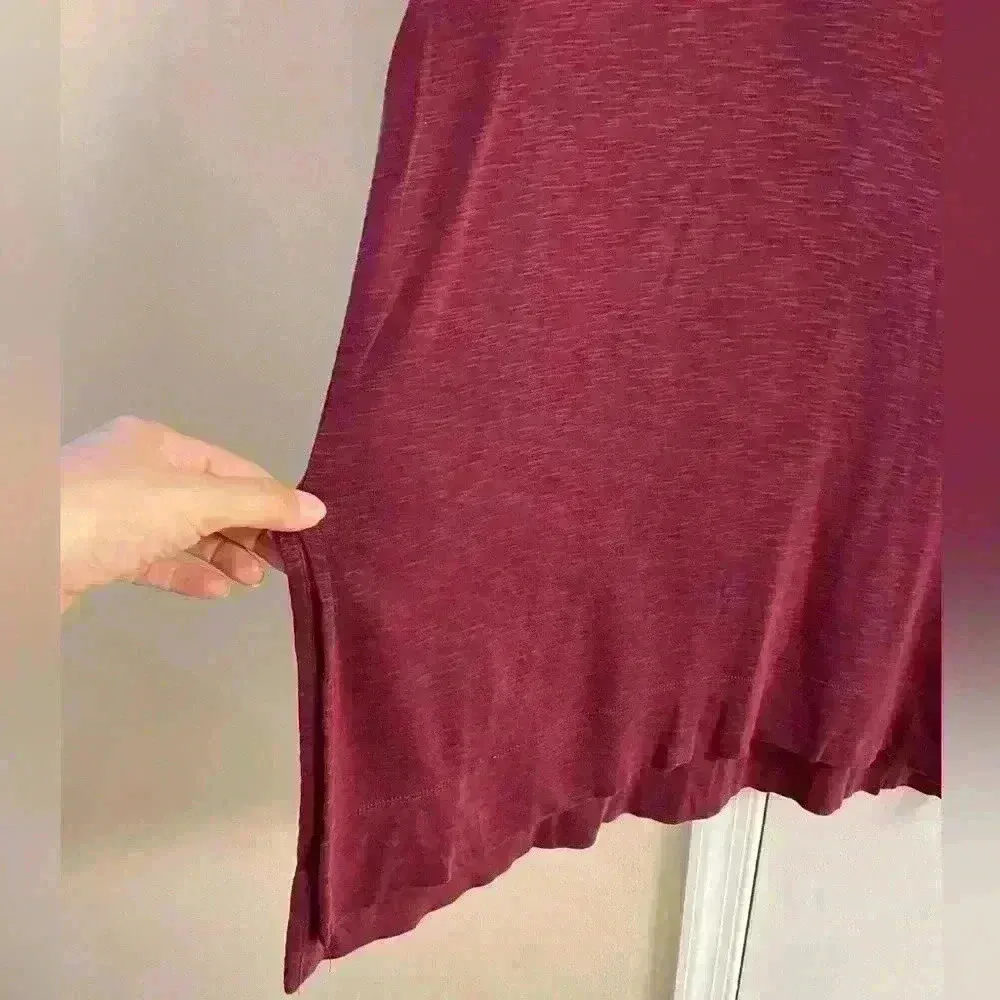 J Jill pima‎ cowl neck tunic top 100% pima cotton long line Large Red - Image 5