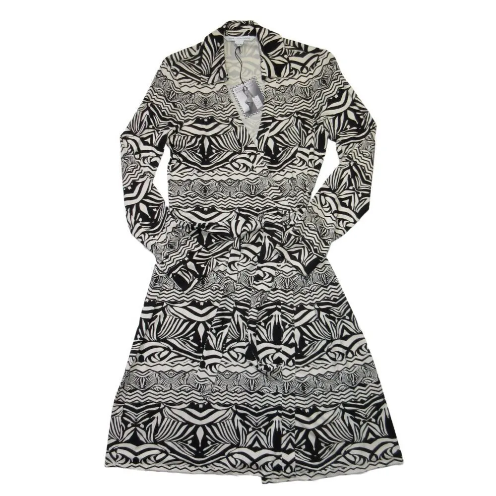 NWT Diane von Furstenberg New Jeanne Two in Zebra Tattoo Silk Wrap Dress 8 - Image 3