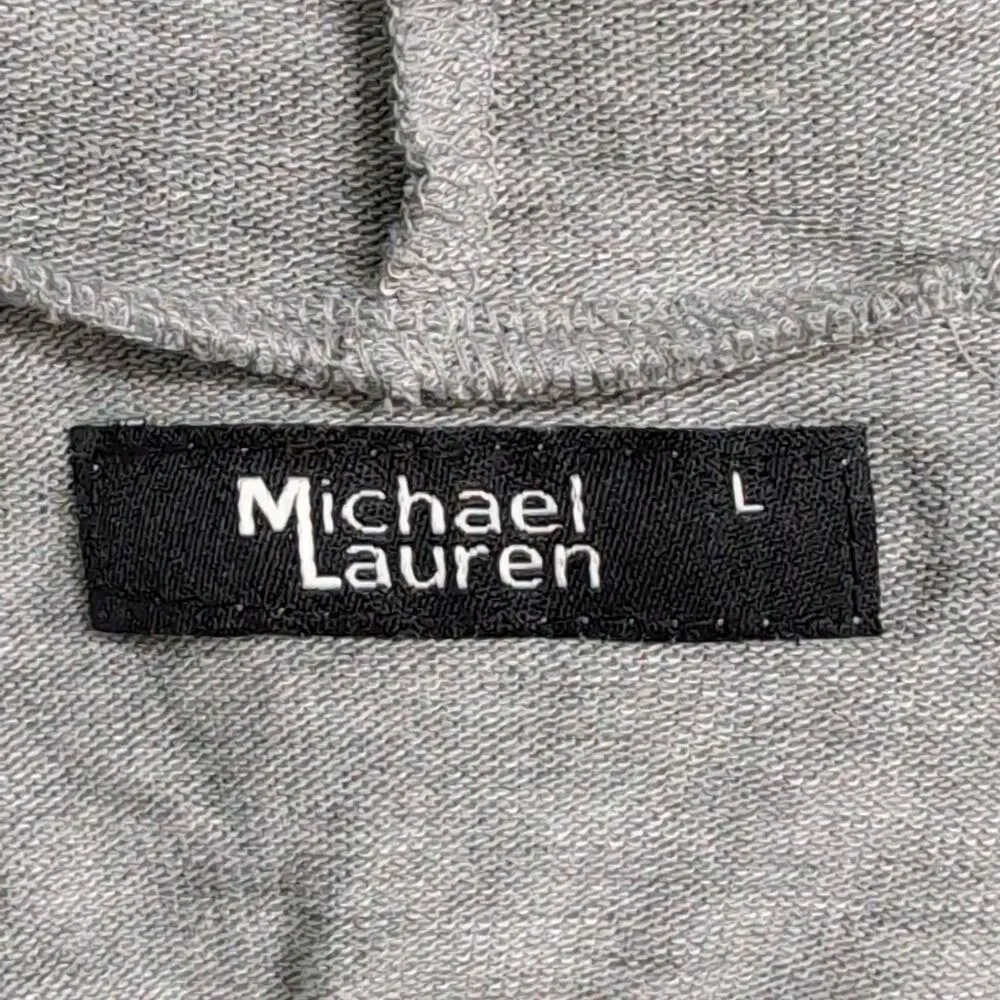 NWT Michael Lauren Gray Carson Long Sleeve Lace Up Front Hoodie Size L - Image 3