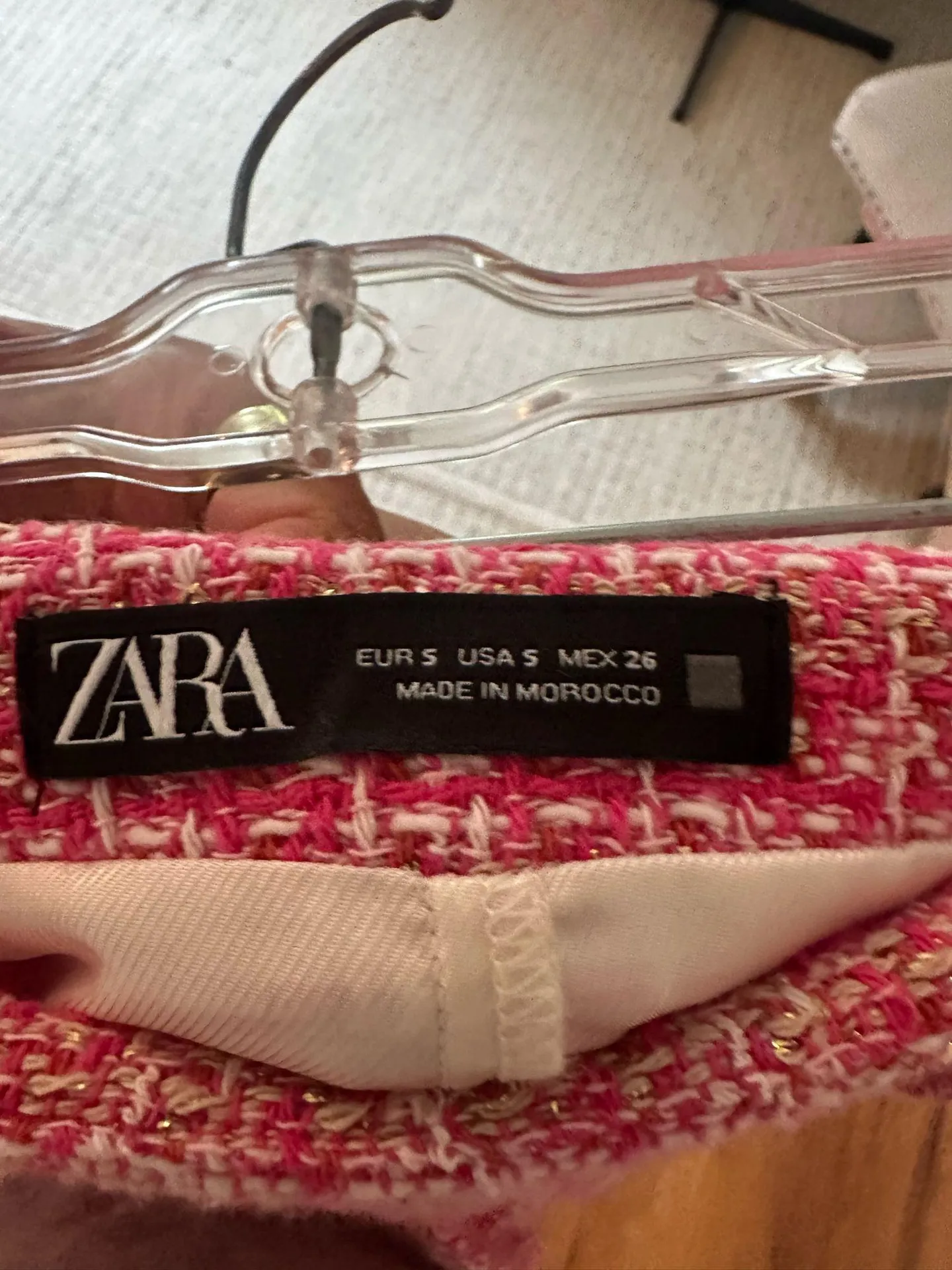 ZARA Pink Tweed Mini Skirt Textured Skort - Image 3