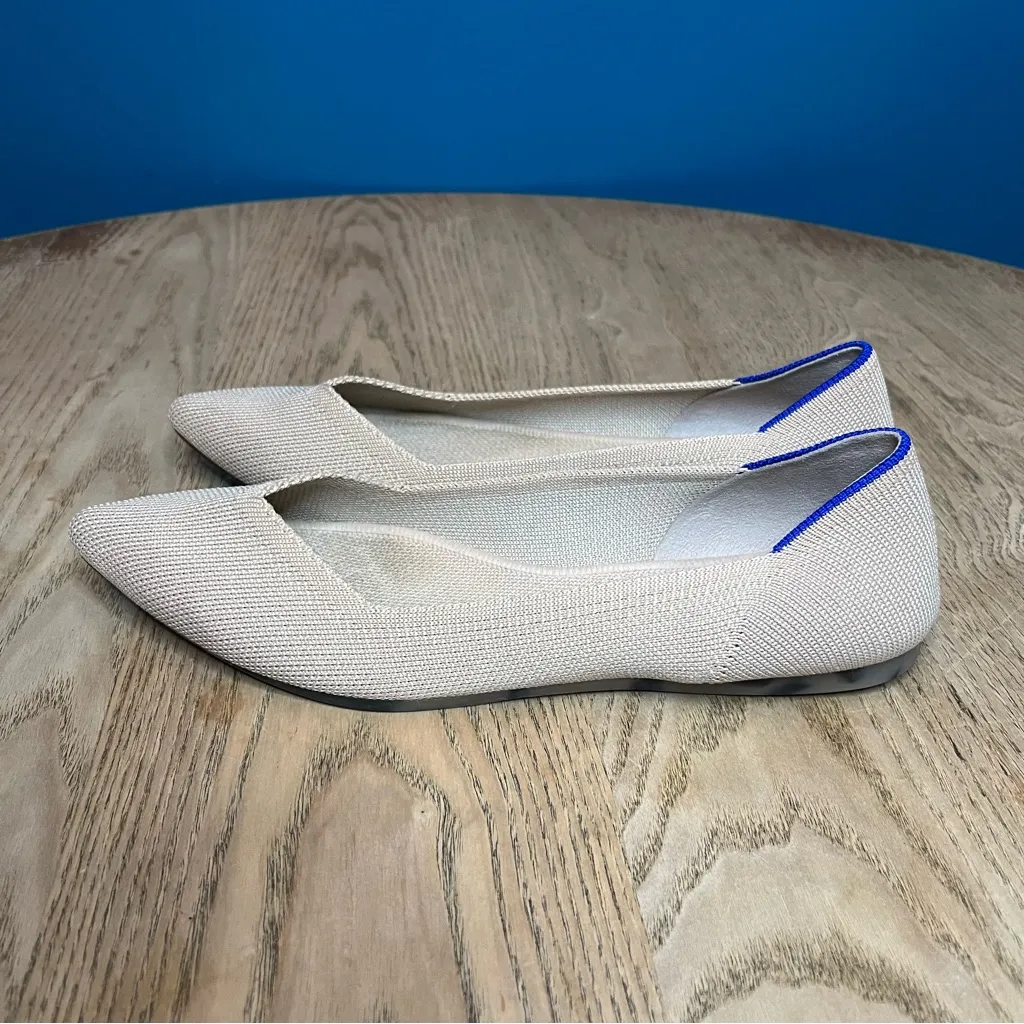 Rothy's The Point Ecru Knit Textile Classic Comfort Slip On Flats Women’s Size 8 - Image 5