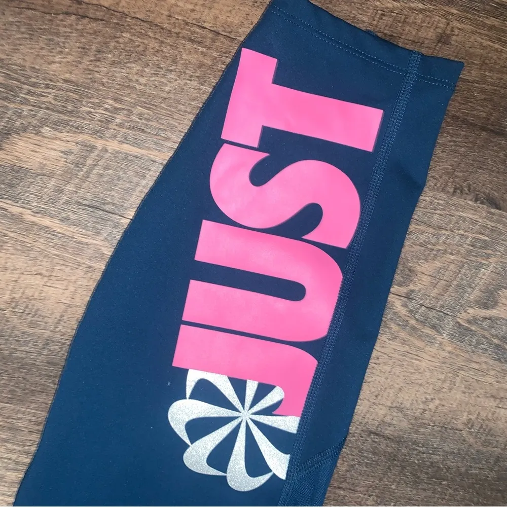 Nike Icon Clash Speed Run Just Do It Leggings Women’s Size XL Blue/Pink/Silver - Image 6