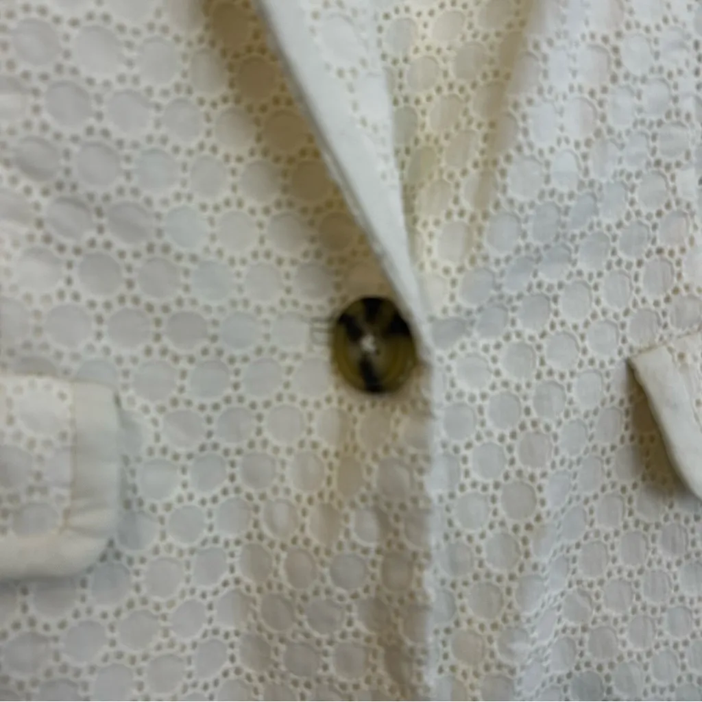 NWOT Boden Ivory Eyelet Lace Cotton Fitted Blazer/Jacket Size 4 NEW White - Image 8