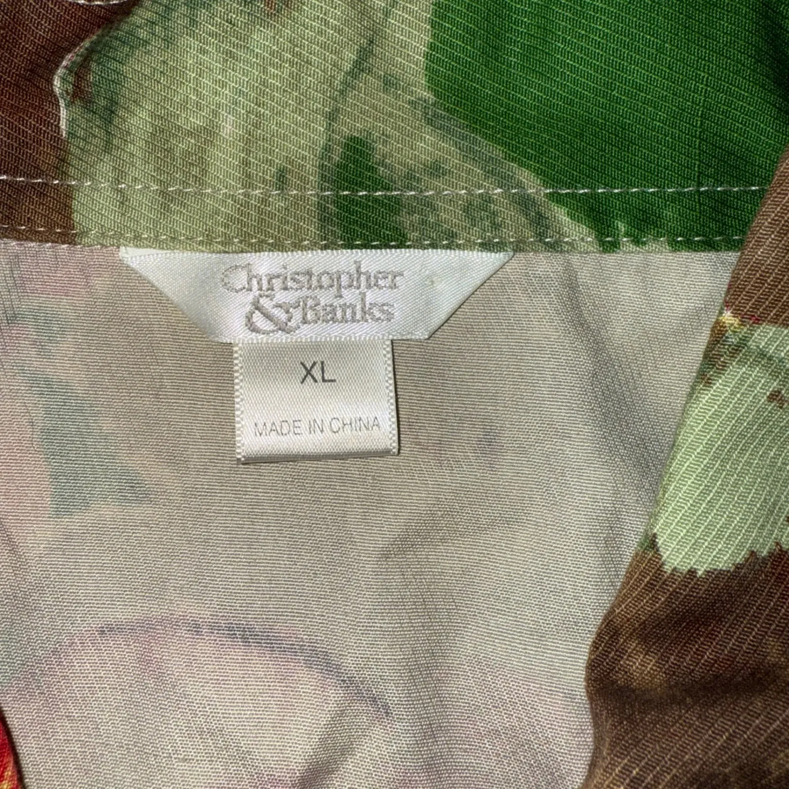 Christopher & Banks Floral Blazer Jacket Womens XL Red Green Flower fall coat - Image 4