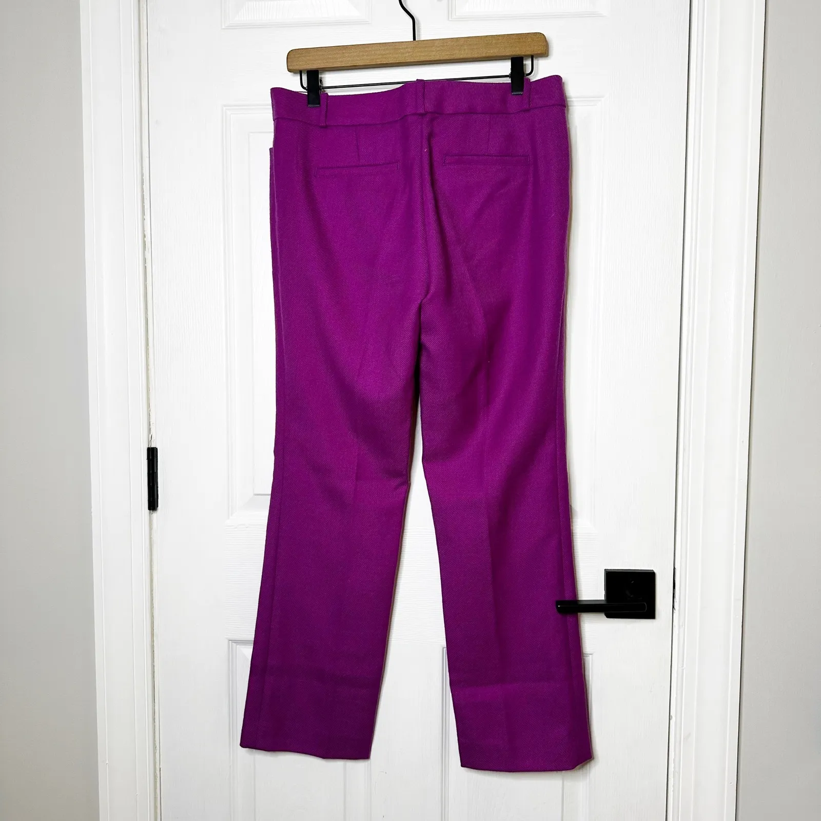 LOFT Magenta Wool Blend Tailored Career Dress Pants Womens Size 8 Petite - Image 3