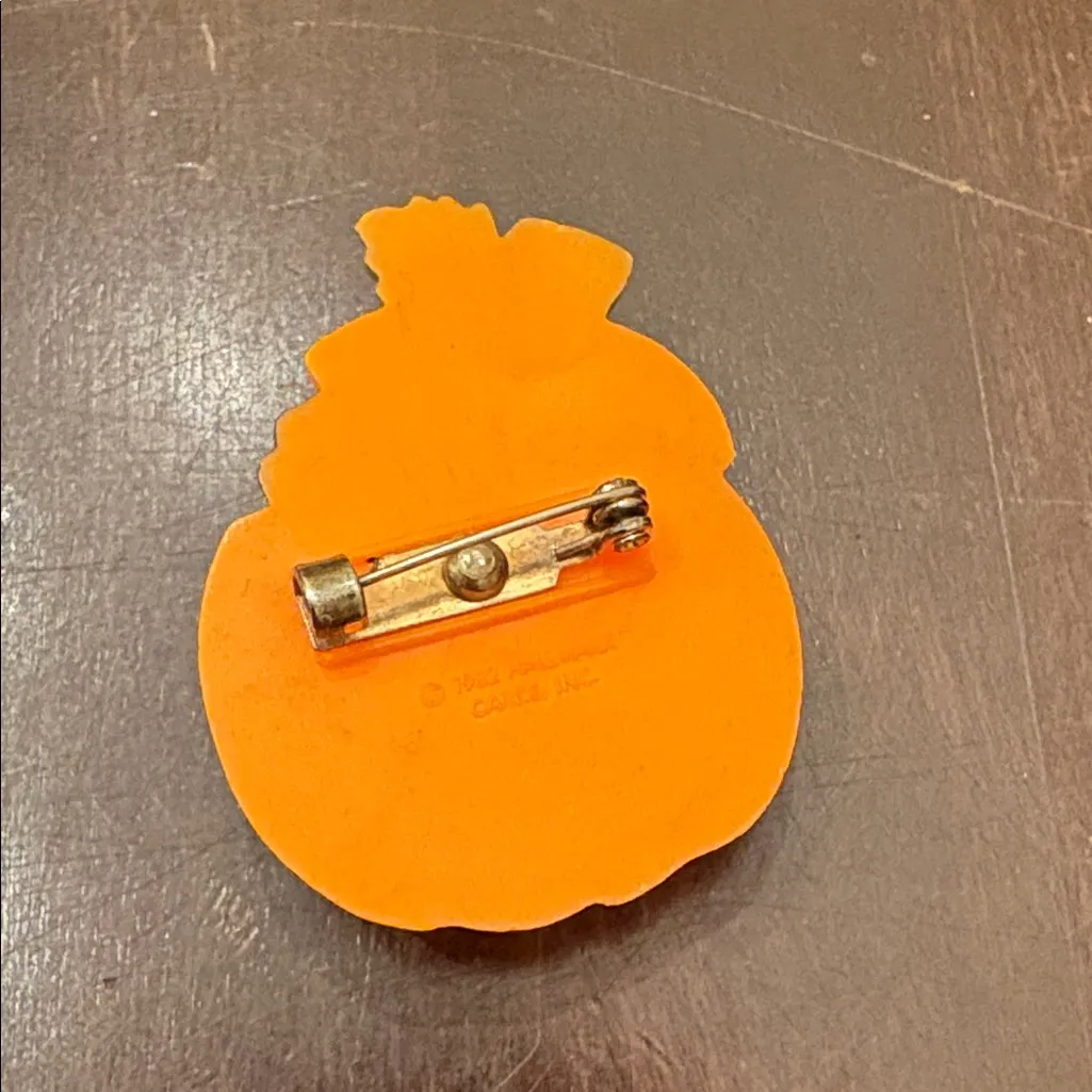 Hallmark Pumpkin Jack O Lantern Cat Brooch - Image 3