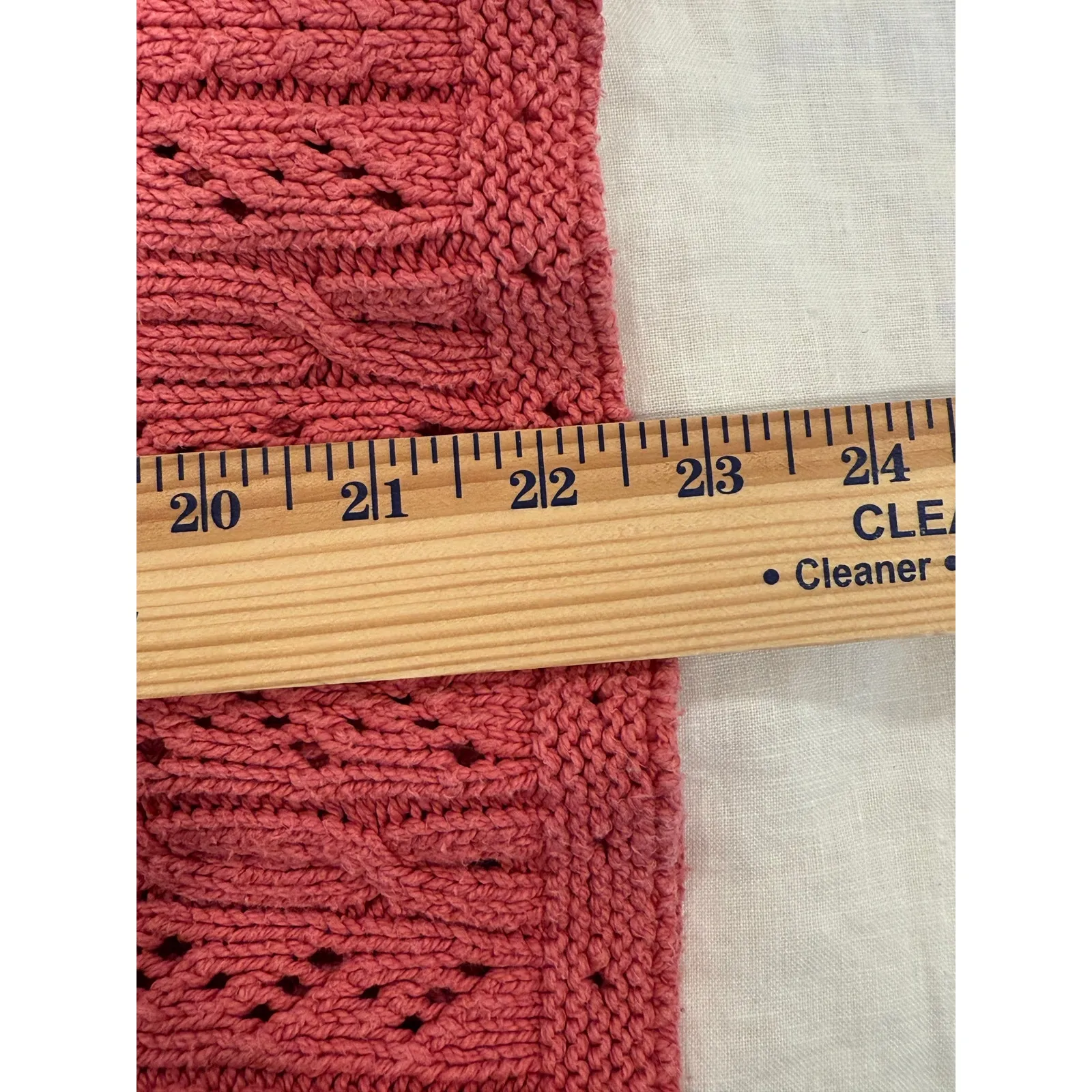 L.L.Bean Long Sleeve Open Knit Button Front Cardigan Sweater Pink Women's Medium - Image 7