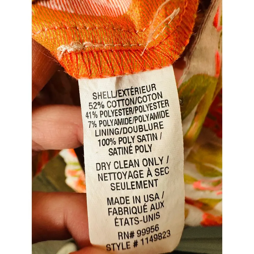 SHOSHANNA Multicolor Floral Cotton Blend Statement Bow Tie Merlin Dress Size 10 - Image 12