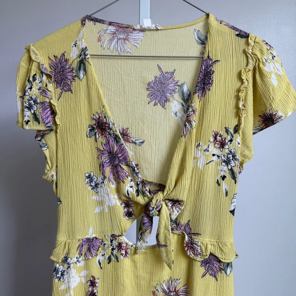 Cotton Candy LA sz‎ M yellow fairy Y2k Floral cutout Mini Dress - Image 2