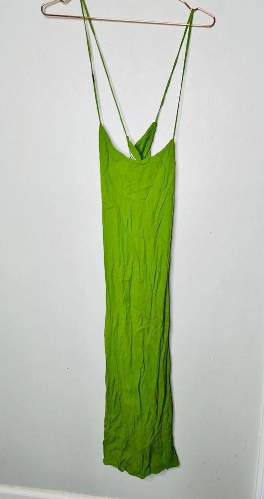 REFORMATION Green Dover Sleeveless Tie Back Strappy A-line Midi Dress Size 0 - Image 3