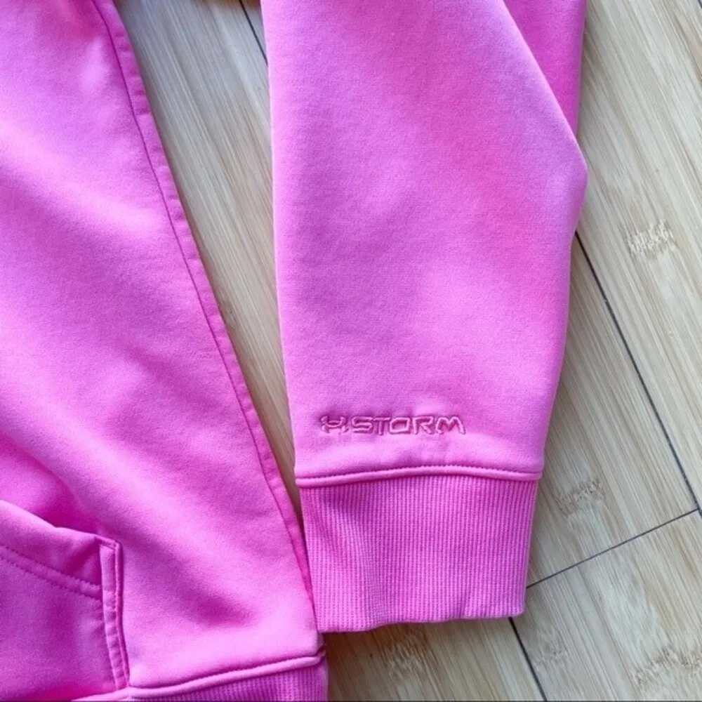 Striped Logo Storm Hoodie Pullover in Pink Size Medium M Womens - Image 4