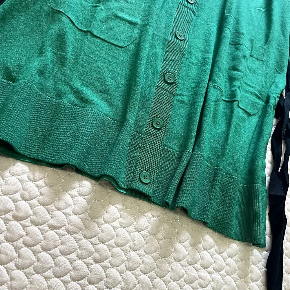 NWOT $650 Maison Margiela Women's Side Bow Wool Blend Cardigan Sweater Sz L MM6 Green Size L - Image 8