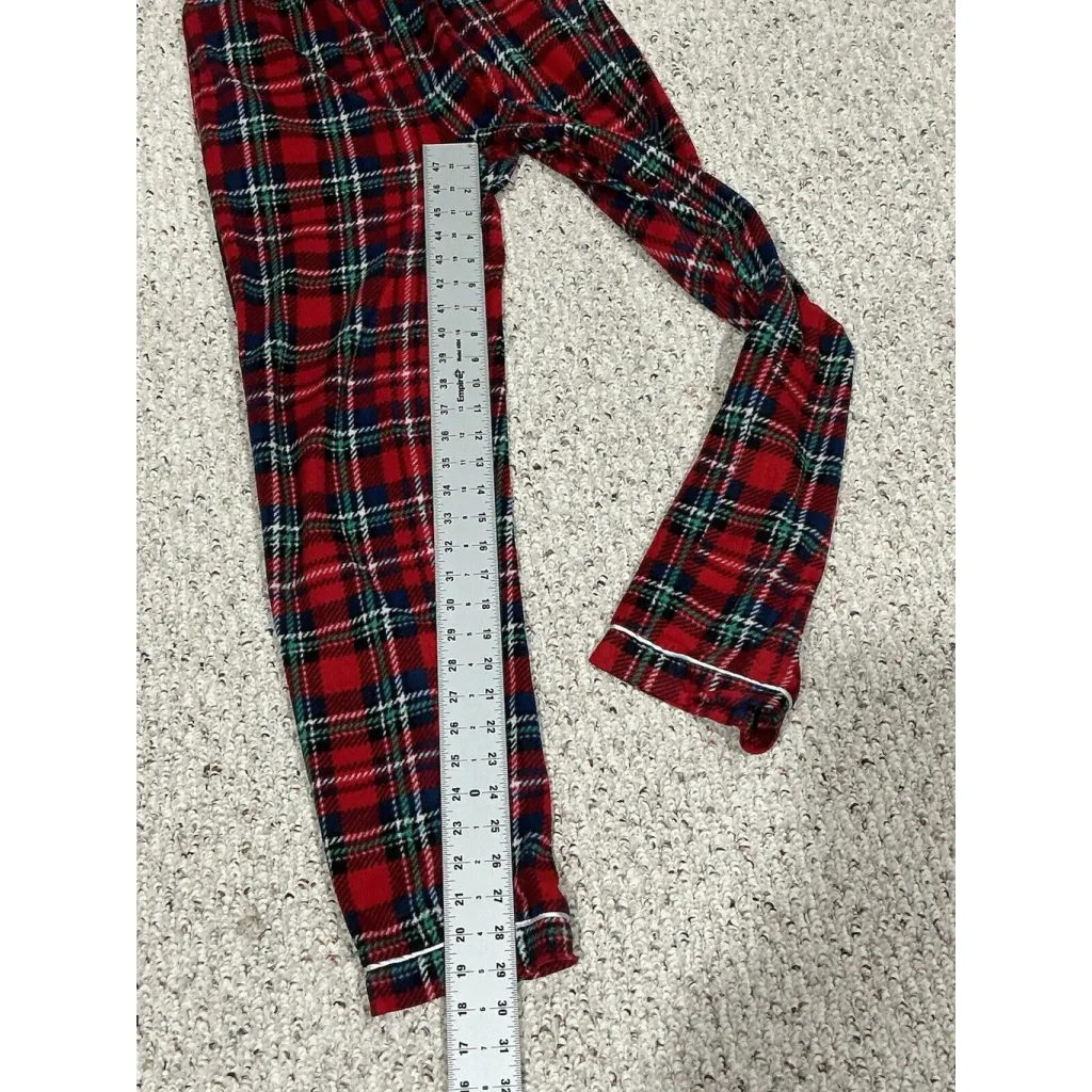 Woman’s Alexander Del Rosa Small Red Plaid 2 Piece Sleepware Set Flannel - Image 6
