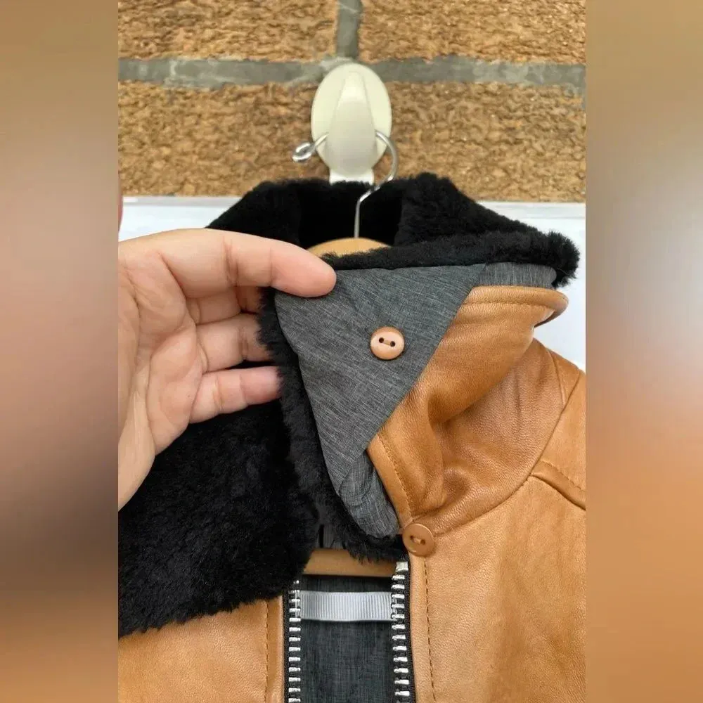 Doma leather lamb tan jacket size medium - Image 4