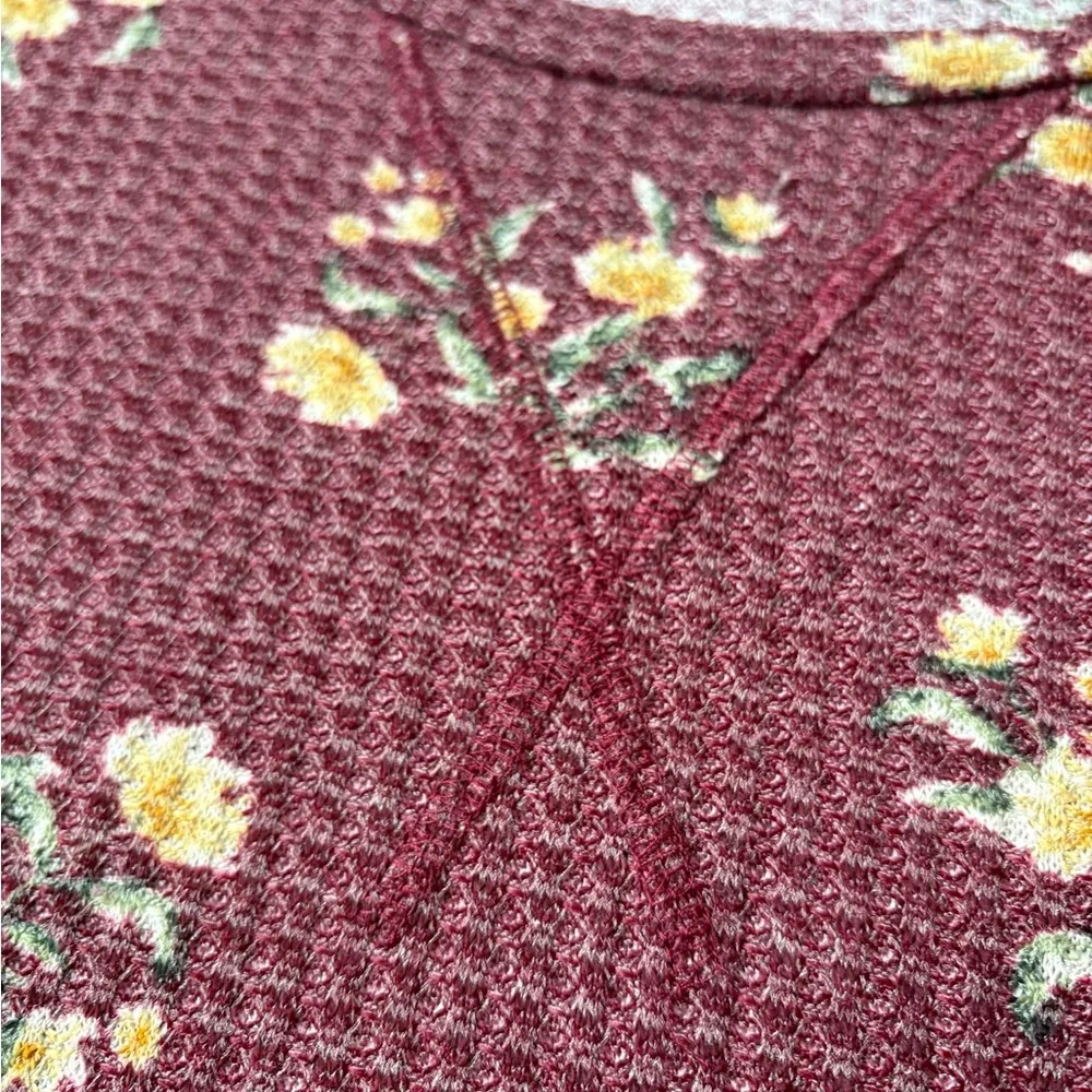 7th Ray Floral Burgundy Sweater - Image 3
