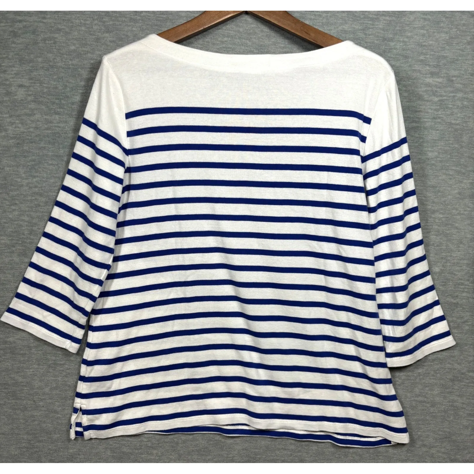 Lauren‎ Ralph Lauren Top XL Womens Striped Boat Neck 3/4 Sleeve Top Nautical - Image 4