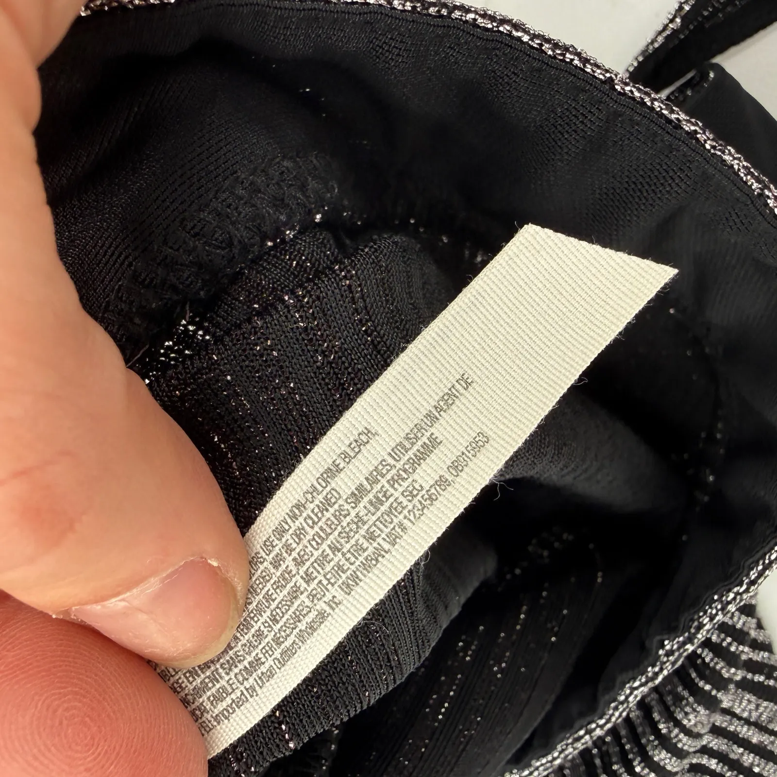 Free People Intimately FB Black Silver Metallic Sparkle 2 Piece Size Medium - Image 9