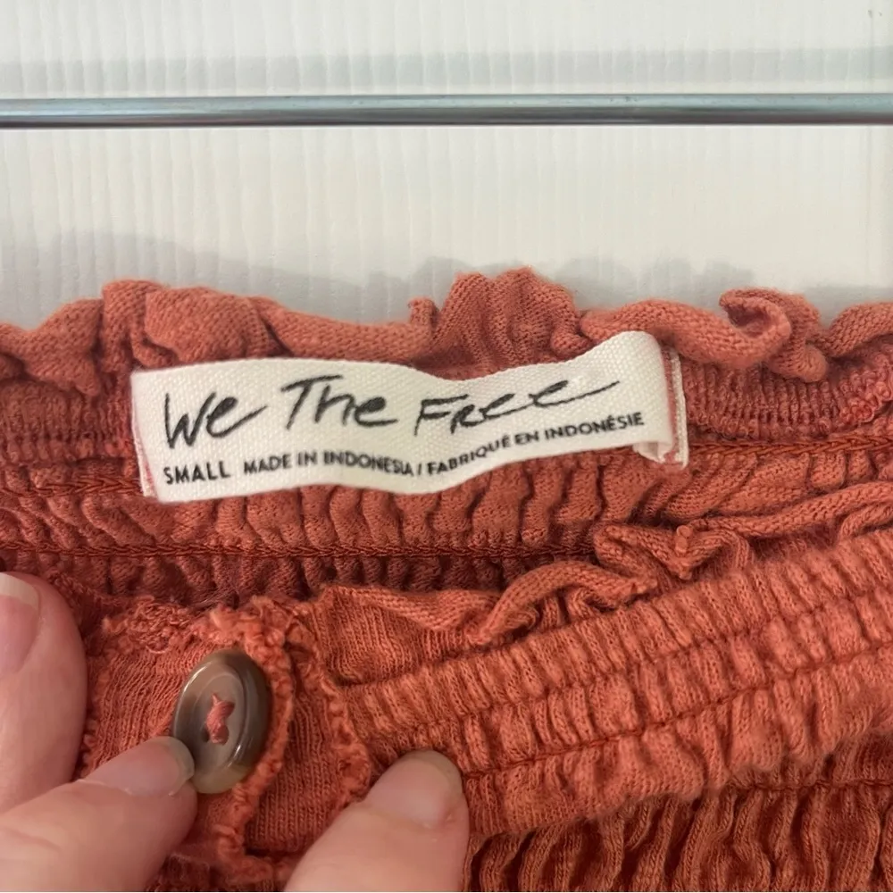We The Free rust smocked ruffled tube top small - Image 2