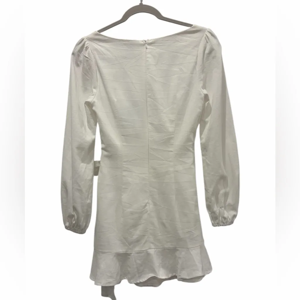 NWT Princess Polly The Villa White Long Sleeve Mini Dress Size 4 FLAW Old Money - Image 2