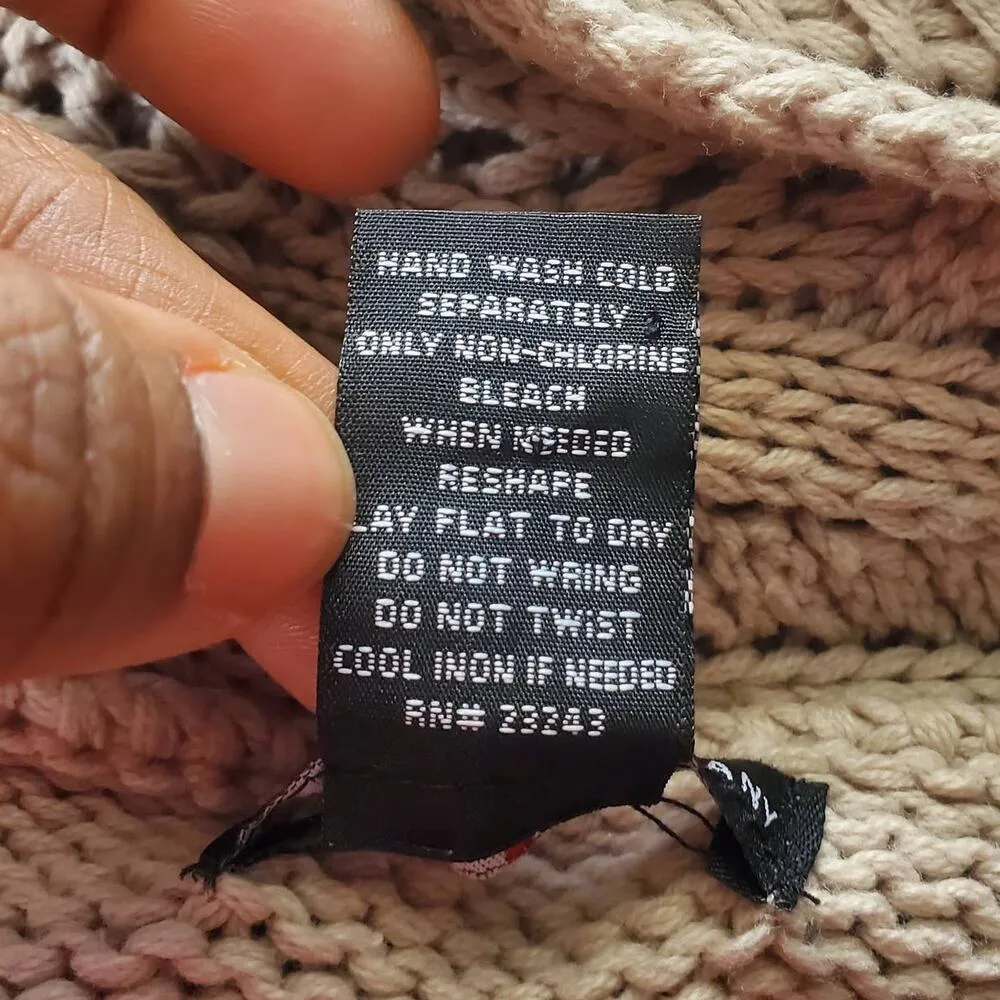 New York & Company Belted Cable Knit Sweater Vest M Tan Size M - Image 8